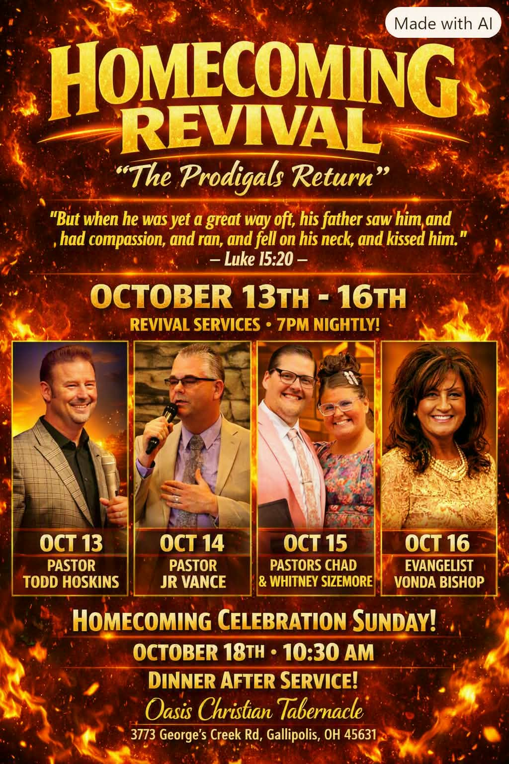 View Homecoming Revival flyer